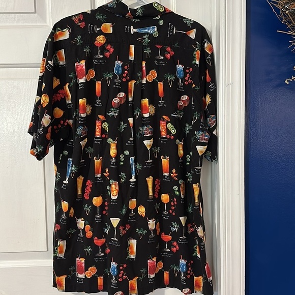 Men’s Vintage Weekender Traveler Hawaiian Cocktail Drinks Button Down Shirt Sz L - Picture 8 of 8